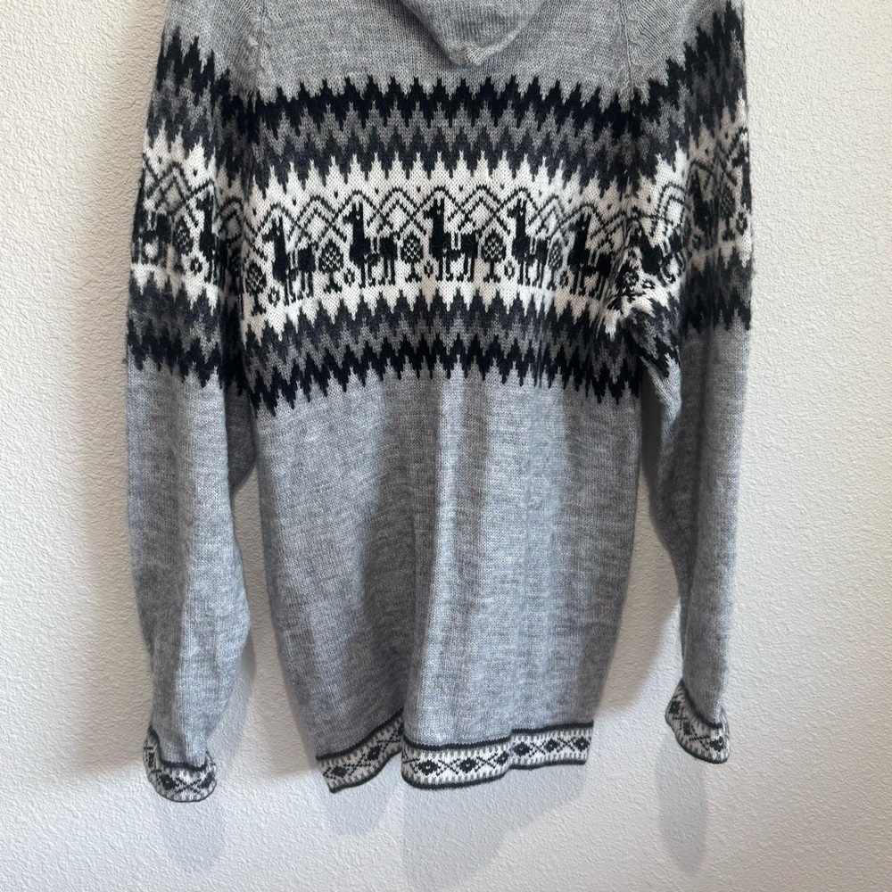 Alpaca Connection Knit Sweater Hoodie Jacket‎ Women's Medium Aztec Southwestern - Picture 7 of 9